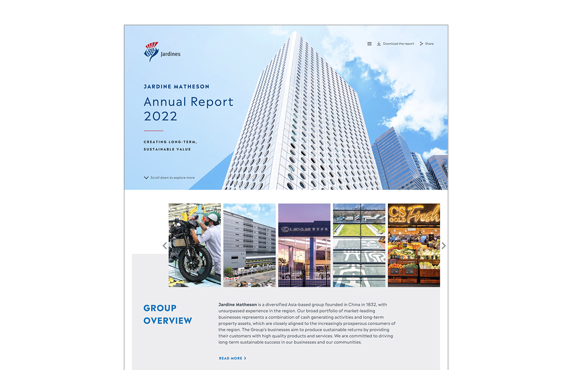 Jardine Matheson » Annual Report 2022, designed by Format Limited
